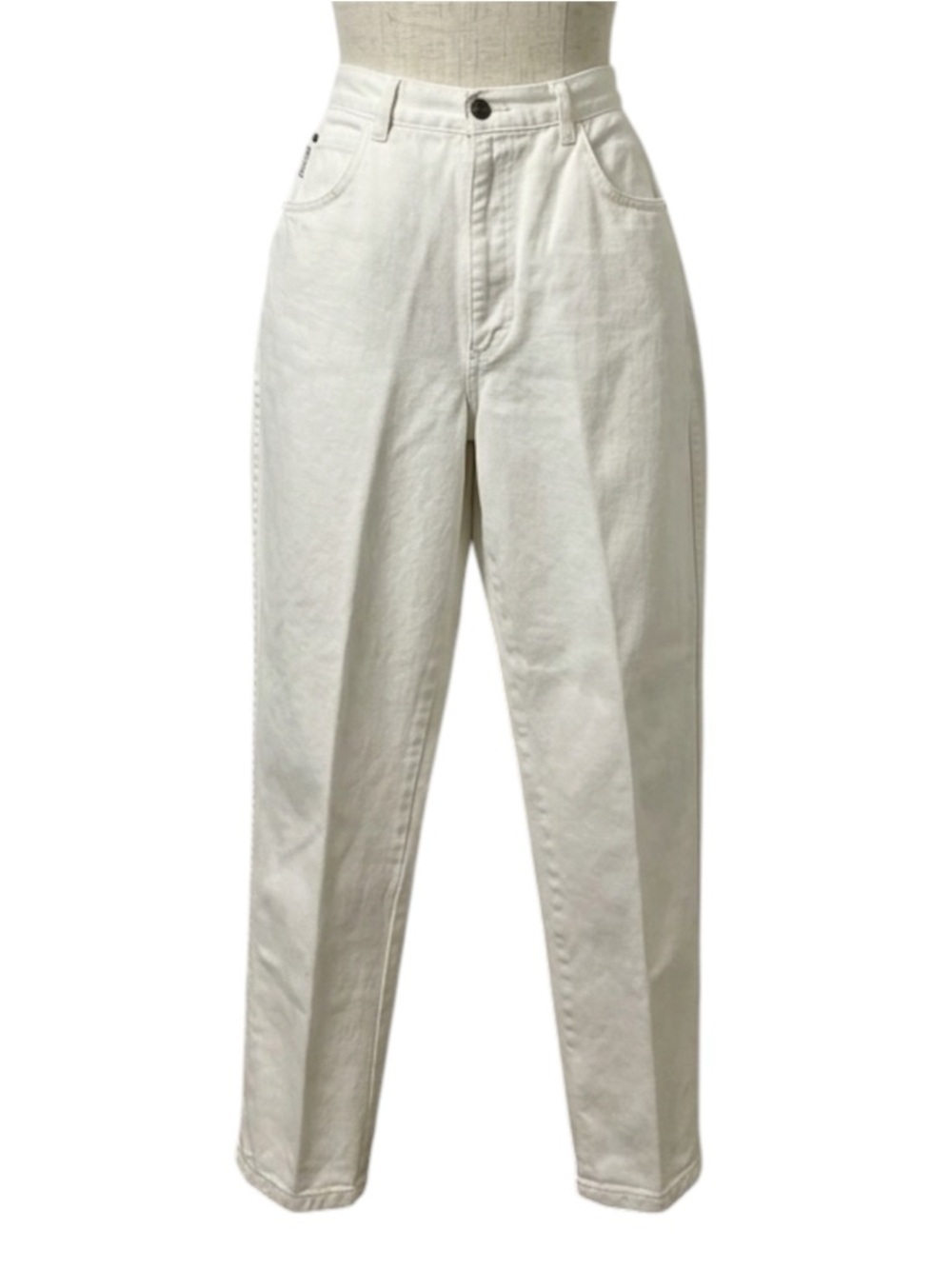 Gitano Vintage 80” Stylish White High-Waisted mom Jeans tapered size 12 ankle
